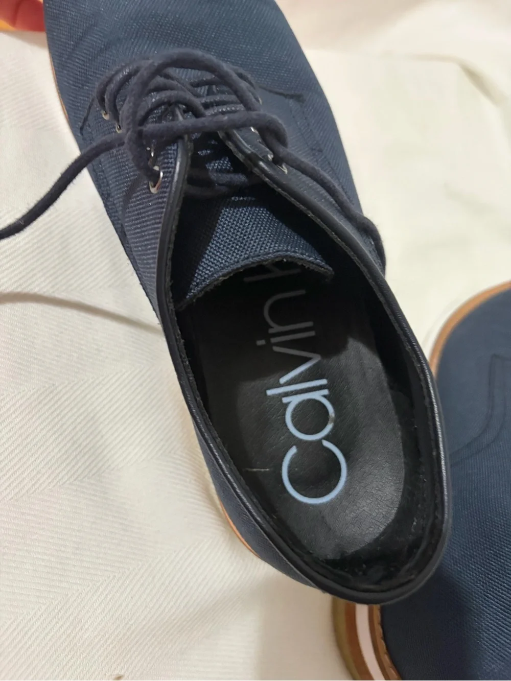CALVIN KLEIN Armando Lace Up Navy Oxford Dress Shoes Casual Career Office 10/43